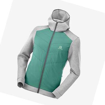 Salomon ESSENTIAL XWARM HYBRID Erkek Kapüşonlu Sweatshirt Yeşil | TR 3215HAP